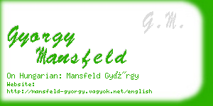 gyorgy mansfeld business card